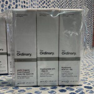 The Ordinary Face Serum Set - Hyaluronic Acid, Niacinamide, Rose Hip Seed Oil